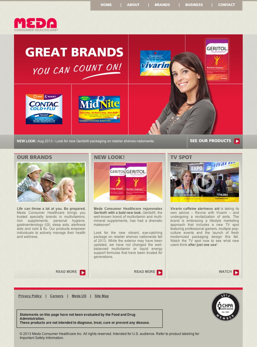 Meda Consumer Healthcare Website